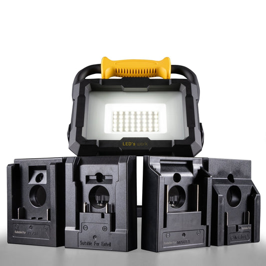Comnox - LED's Work 18V werklamp Accu voor elektrisch gereedschap - Helder licht in elke hoek - Draagbaar en duurzaam - 20W 2000lm 5000K - zwart