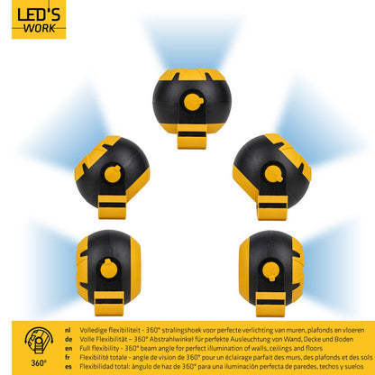 LED's Work Oplaadbare LED Looplamp – Krachtige Draadloze 800 Lumen Werk- & Noodlamp