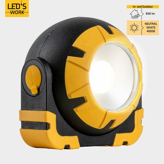Comnox - LED Work Oplaadbare Looplamp - Krachtig licht zonder snoeren - 800 lumen neutraal wit - 10x10x7 cm - USB-C opladen - Comnox