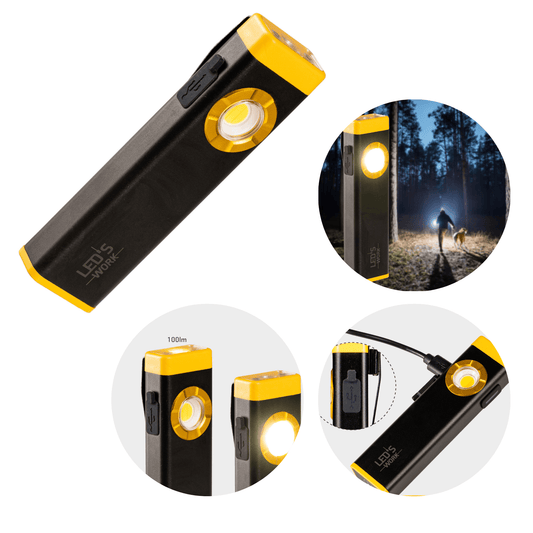 Comnox - Mini Zaklamp - Compacte LED Zaklamp met 3 Lichtstanden - USB Opladen - 700 Lumen - 2 uur Batterijduur - WIT