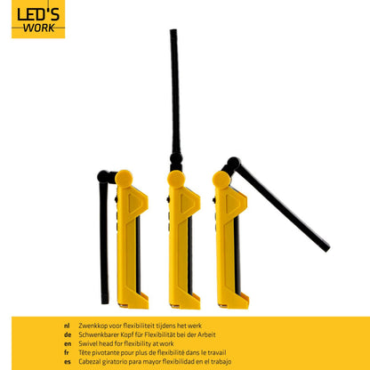 LED's Work Oplaadbare LED Werklamp op accu 600 - Werkt draadloos - Met magneet en haak