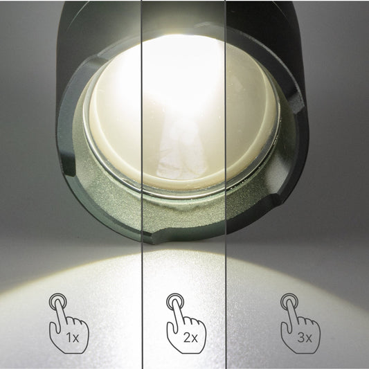 Comnox - LED's Work Oplaadbare Zaklamp 1200 Lumen - Waterdicht IPX7 - Dimbaar - 3 Lichtstanden - Zwart