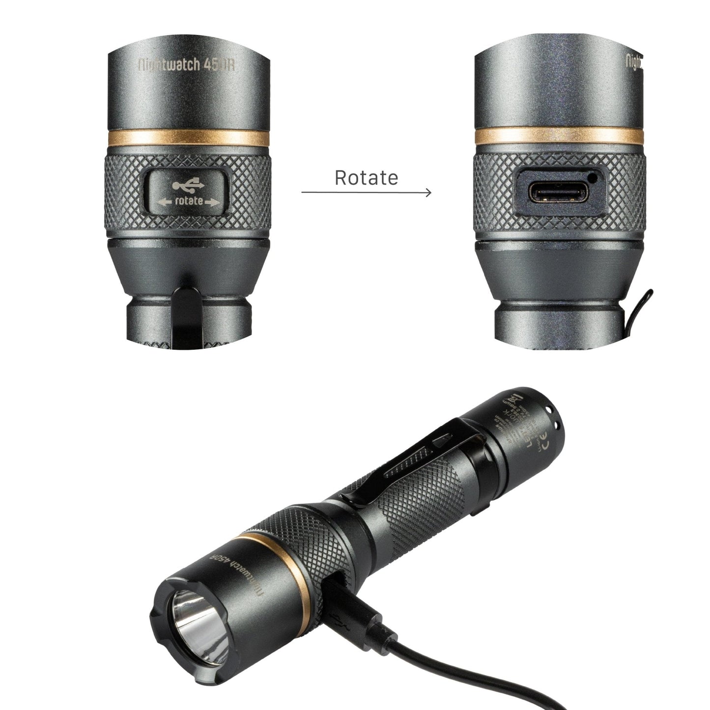 LED's Work Oplaadbare LED Zaklamp - 450 Lumen - IPX7 Waterdicht - Met 3 lichtstanden