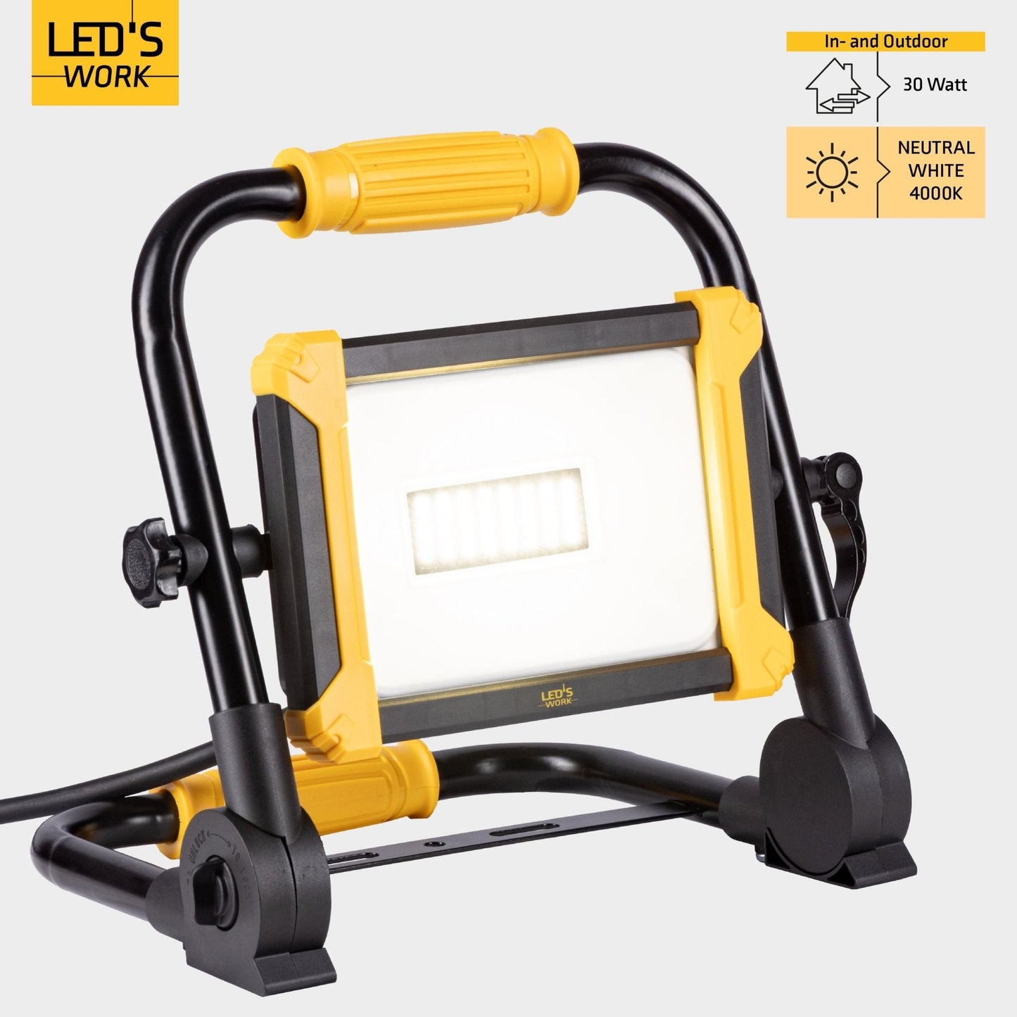 LED's Work Opvouwbare Bouwlamp 3900 - 30W LED - 3 meter kabel