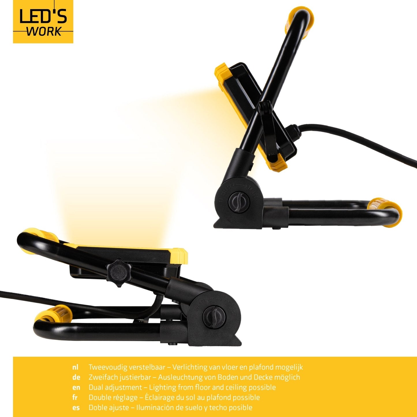 LED's Work Opvouwbare Bouwlamp 6400 - 50W - 5 meter kabel