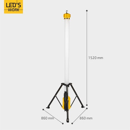 LED's Work Toren bouwlamp met extra stopcontact - Staaf werklamp - 100W - 12000 lm