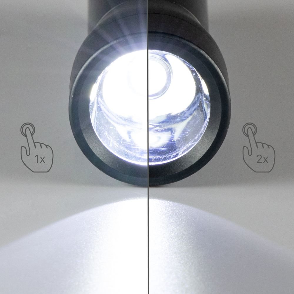 LED's Work Zaklamp op Batterijen (3x AAA) - 120 lumen - IPX4 Spatwaterdicht - Dimbaar in 3 standen