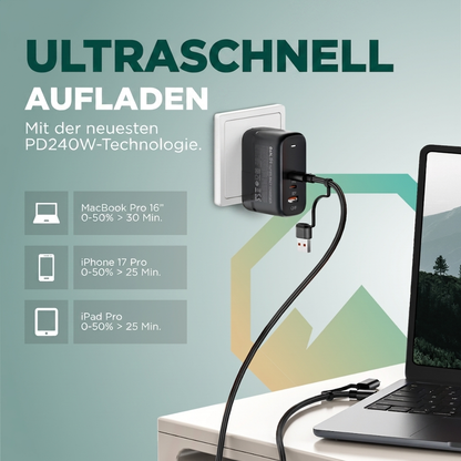 Comnox - UniCharge Oplaadkabel - Alles-in-één oplossing - 4 aansluitingen