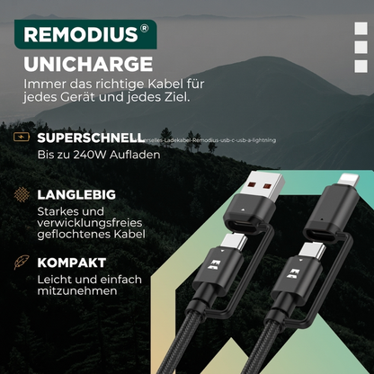 Comnox - UniCharge Oplaadkabel - Alles-in-één oplossing - 4 aansluitingen