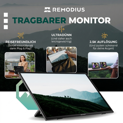 Remodius 13-inch draagbare monitor – 2K IPS