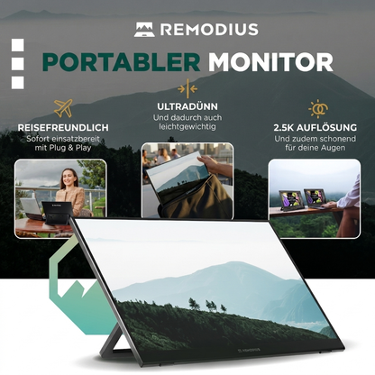 Remodius 16-inch draagbare monitor – 2.5K IPS