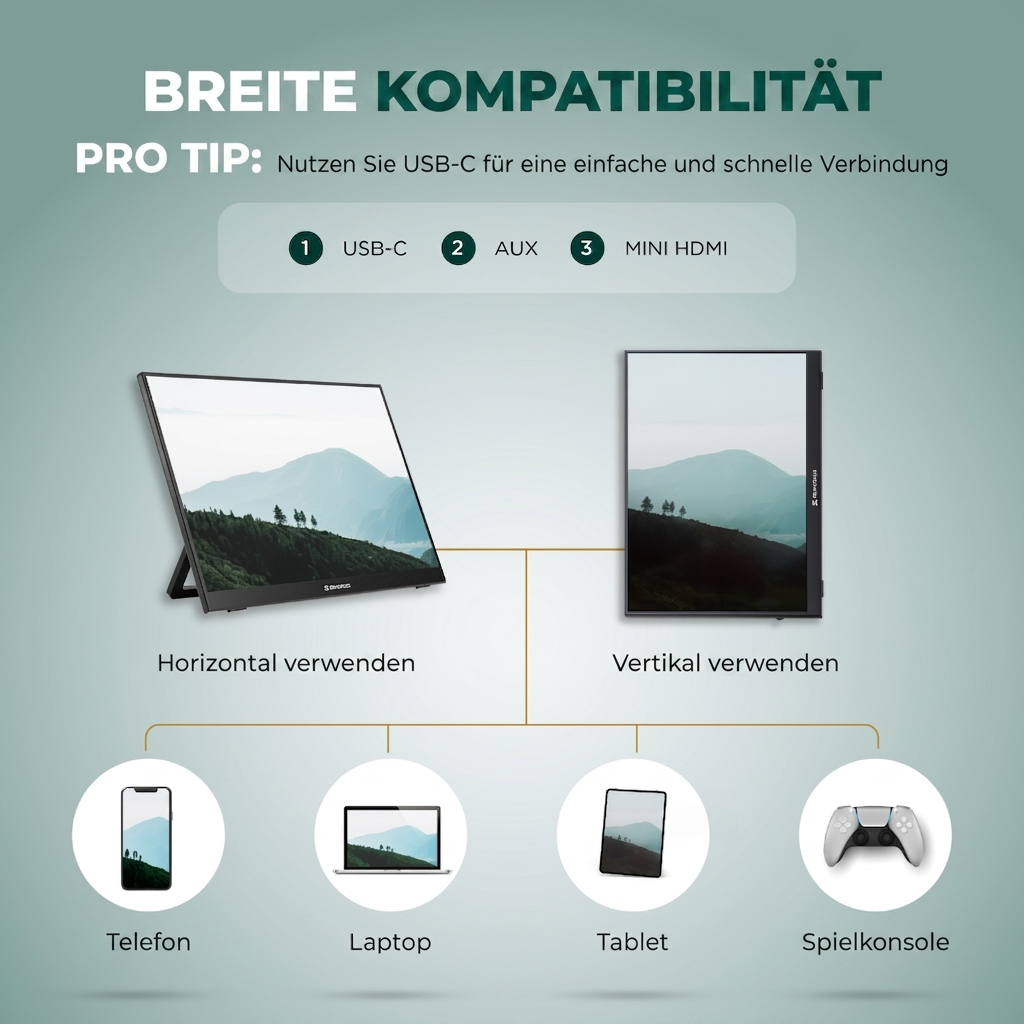 Remodius 16-inch draagbare monitor – 2.5K IPS