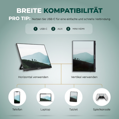 Remodius 16-inch draagbare monitor – 2.5K IPS
