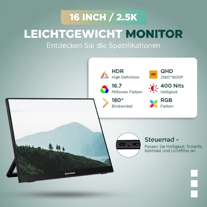 Remodius 16-inch draagbare monitor – 2.5K IPS