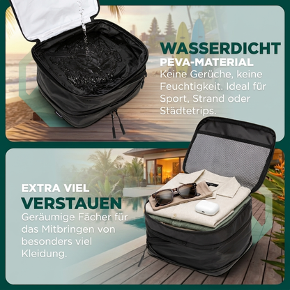 Comnox - Packing Cubes Set van 8 - Georganiseerd reizen met compressie - Zwart Nylon & Mesh