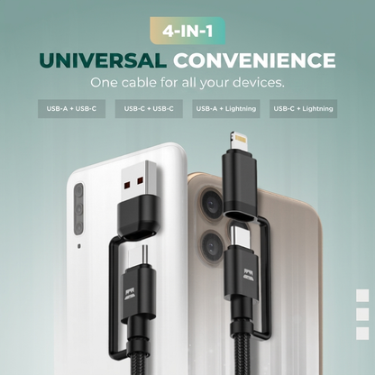 Comnox - UniCharge Oplaadkabel - Alles-in-één oplossing - 4 aansluitingen