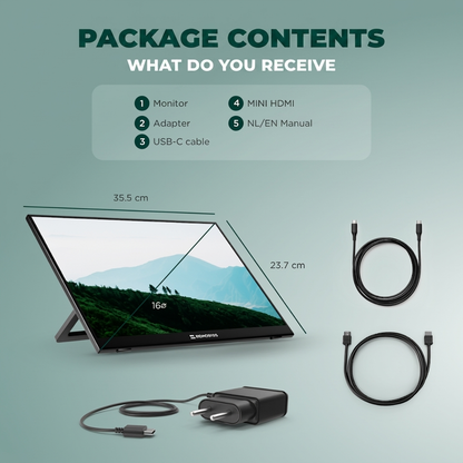Remodius 16-inch draagbare monitor – 2.5K IPS