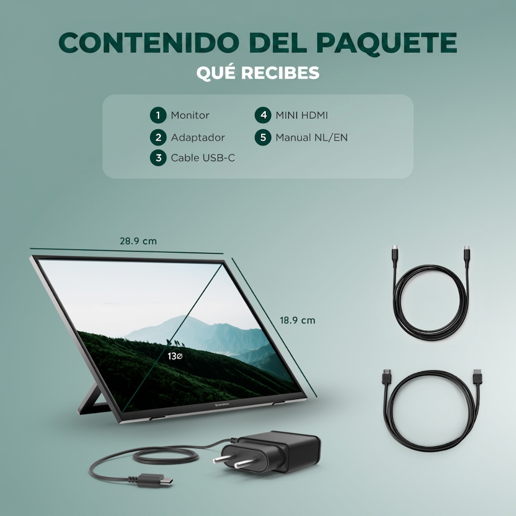 Remodius 13-inch draagbare monitor – 2K IPS