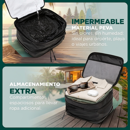 Comnox - Packing Cubes Set van 8 - Georganiseerd reizen met compressie - Zwart Nylon & Mesh