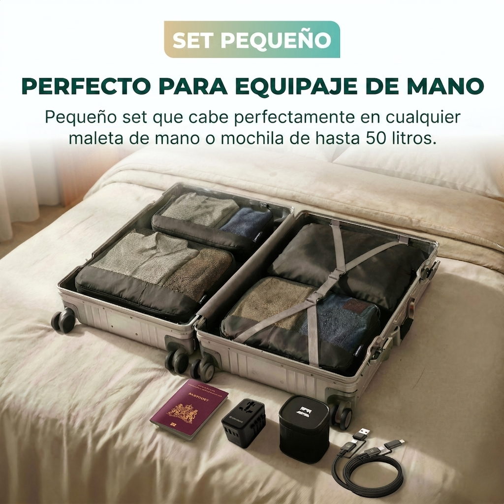 Comnox - Packing Cubes Set van 4 - Slimme reisorganisatie - Zwart met compressie
