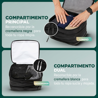 Comnox - Packing Cubes Set van 4 - Slimme reisorganisatie - Zwart met compressie
