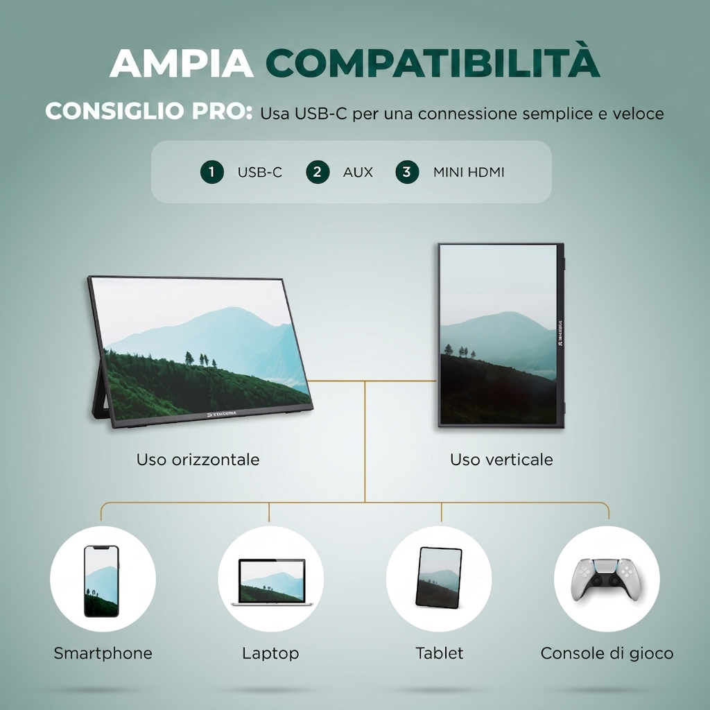 Remodius 13-inch draagbare monitor – 2K IPS