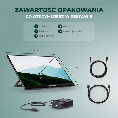 Remodius 16-inch draagbare monitor – 2.5K IPS