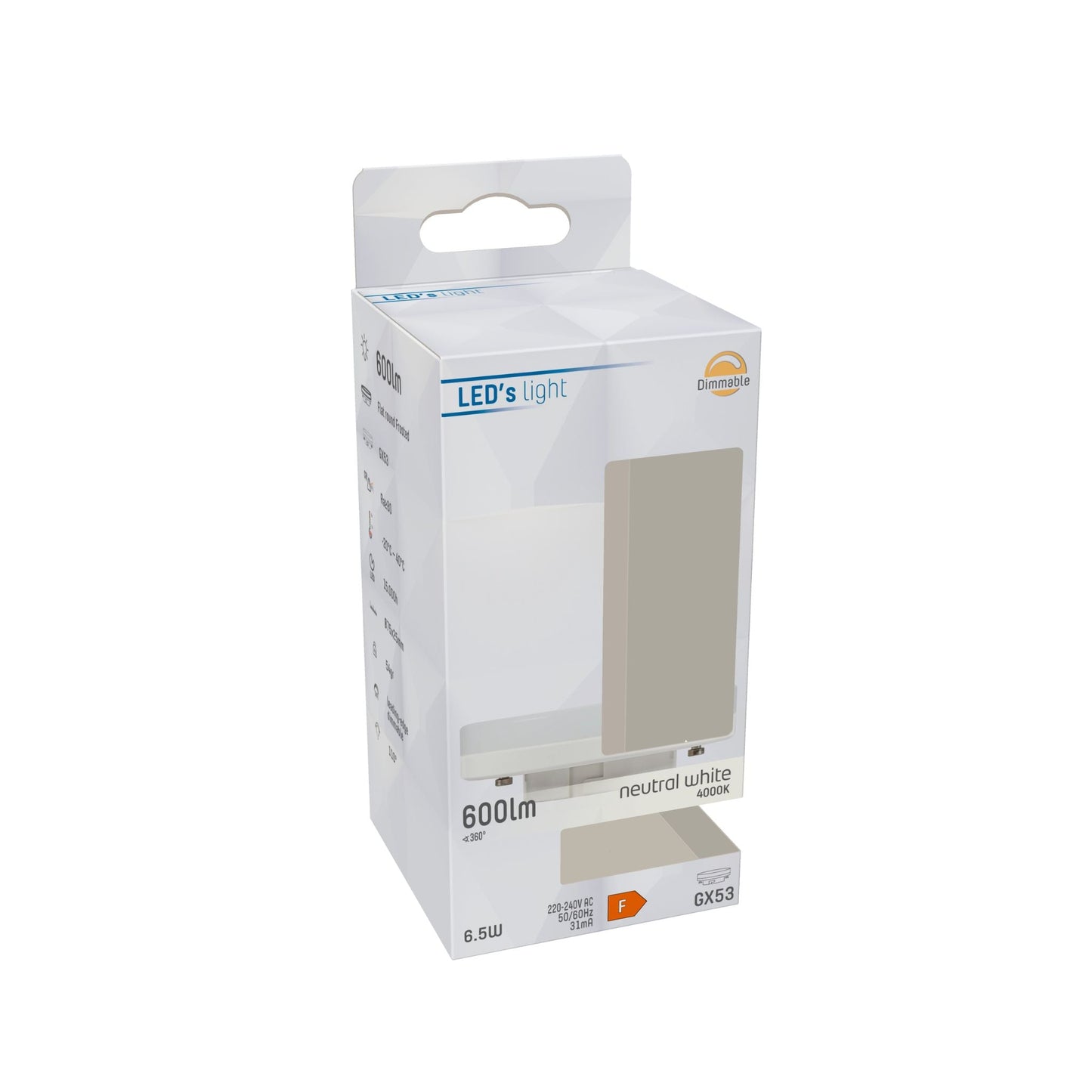 LED Lamp met GX53 fitting - Dimbaar koud wit licht - 6W/48W