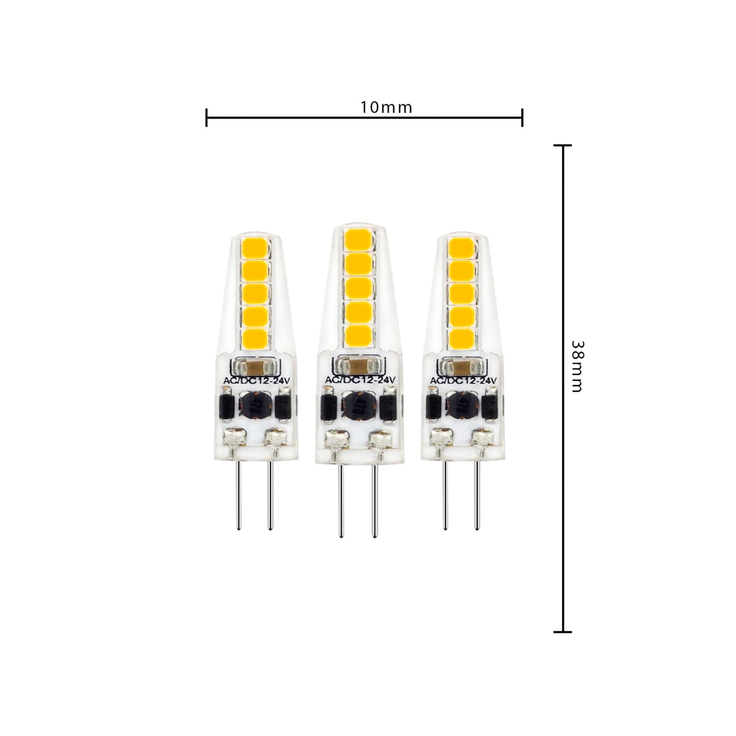 LongLife LED Steeklamp G4 - 12V - Dimbaar warm wit licht - 1.9W (20W) - 3 lampjes
