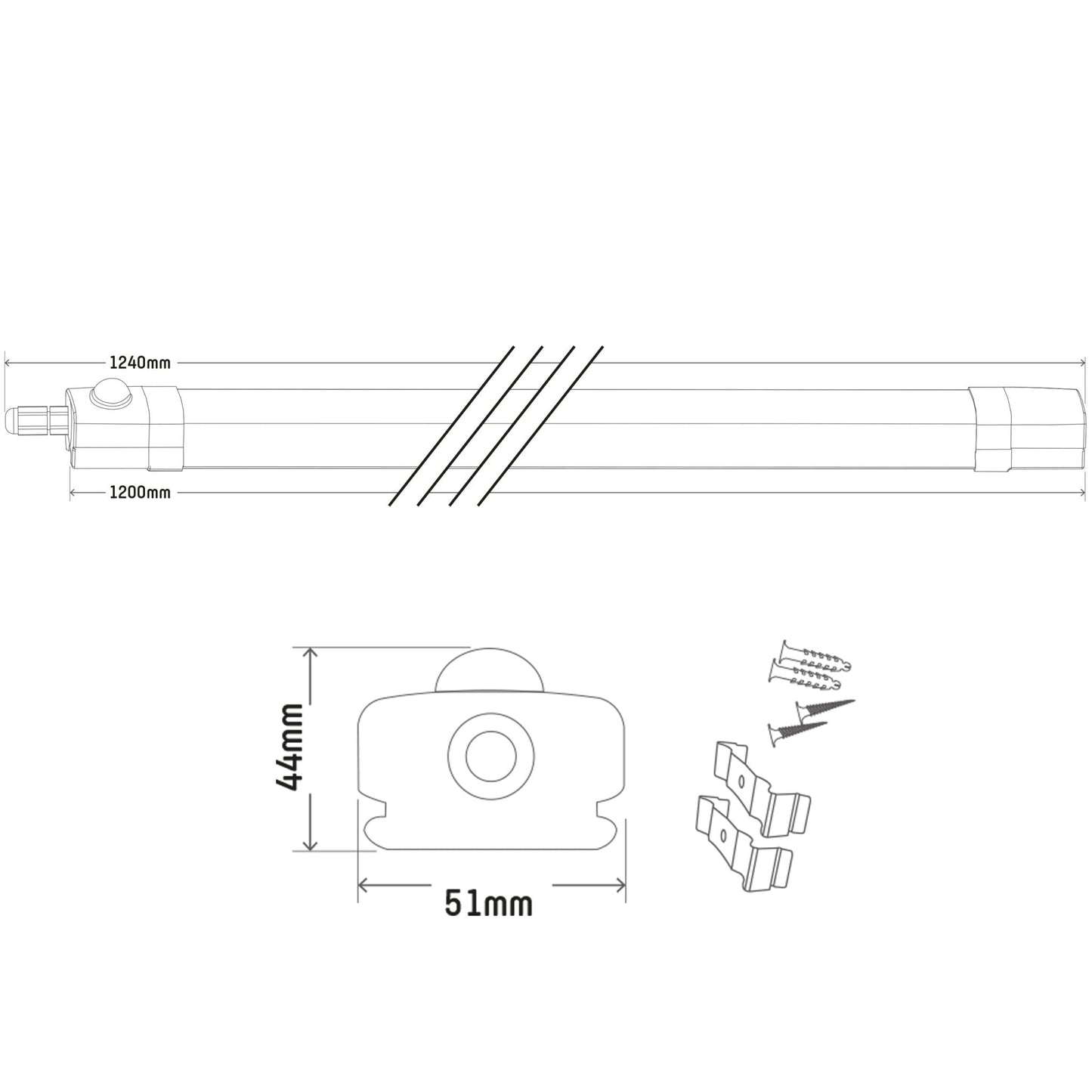 2 PACK - LED's Light LED TL verlichting met sensor 120 cm - Bewegingssensor en bewegingsdetectie - 4100 lm