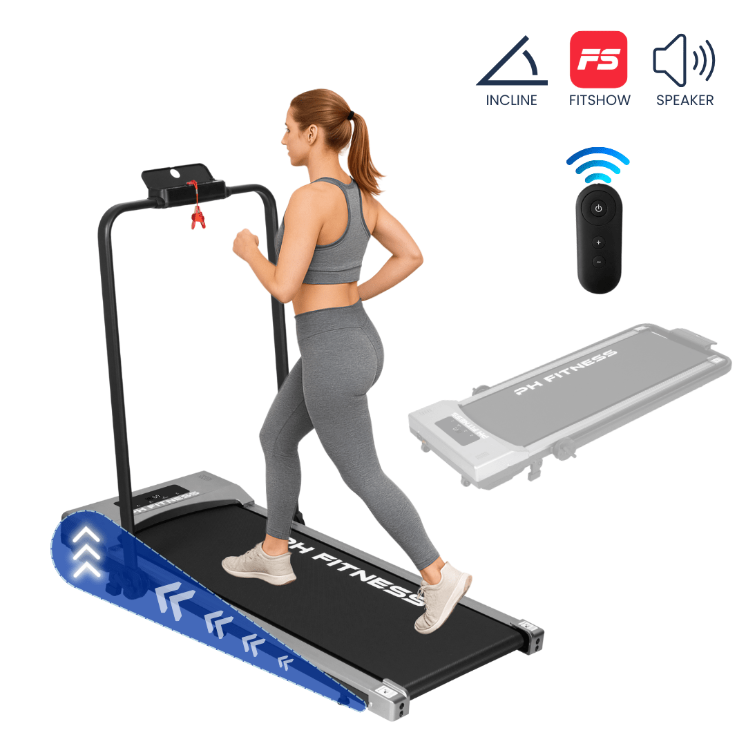 Comnox - PH Fitness A1F-3 Loopband - Comfort & Veiligheid - Handmatige helling - 12 km/u max - 385×1030 mm antislip - Bluetooth - zwart