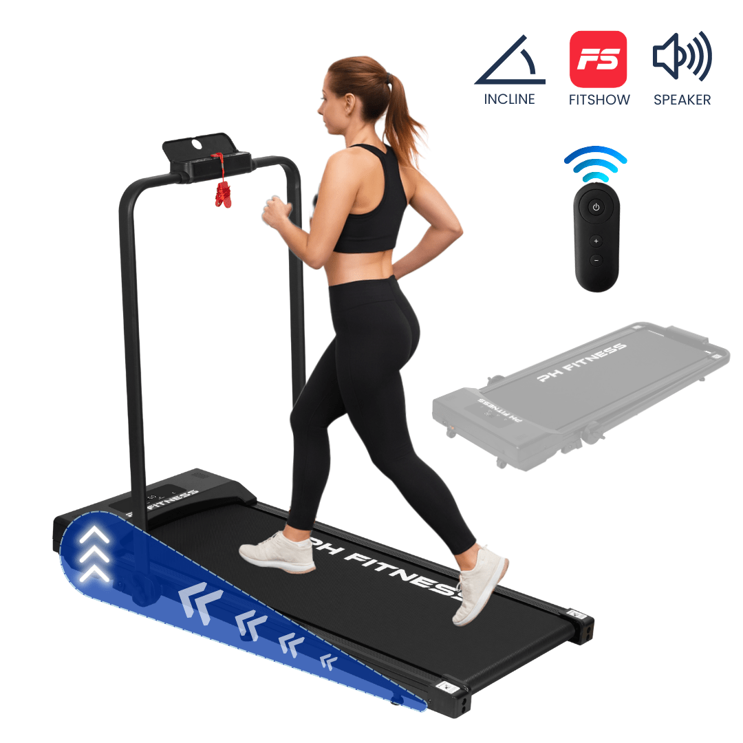 Comnox - PH Fitness A1F-3 Loopband - Comfort & Veiligheid - Handmatige helling - 12 km/u max - 385×1030 mm antislip - Bluetooth - zwart