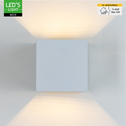 Lumo Cube Wit - Wandarmatuur zonder lichtbron - Excl 1xG9 - IP65
