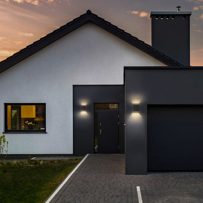 Lumo Qube Wandlamp Buitenlamp met Lichtbron - wandarmatuur - 380lm 1800K - Zwart - IP54