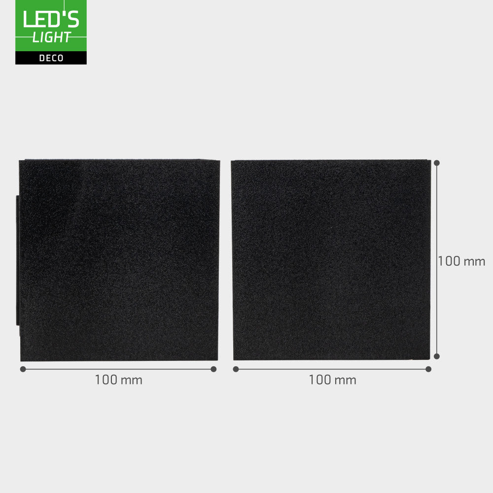 Lumo Qube Wandlamp Buitenlamp met Lichtbron - wandarmatuur - 380lm 1800K - Zwart - IP54