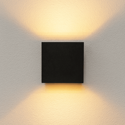 Lumo Qube Wandlamp Buitenlamp met Lichtbron - wandarmatuur - 380lm 1800K - Zwart - IP54