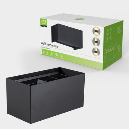 Comnox - Lumo Recta Zwart - Professionele buitenwandlamp - Duurzaam IP65 - Verstelbare kappen - LED G9 - 150 cm