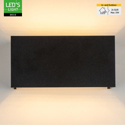 Comnox - Lumo Recta Zwart - Professionele buitenwandlamp - Duurzaam IP65 - Verstelbare kappen - LED G9 - 150 cm