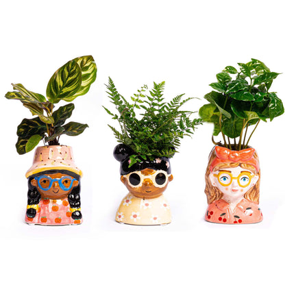 Mini Flower Pot Multi Color – Mini Jessica - ↑ 10.5 cm - Face Head