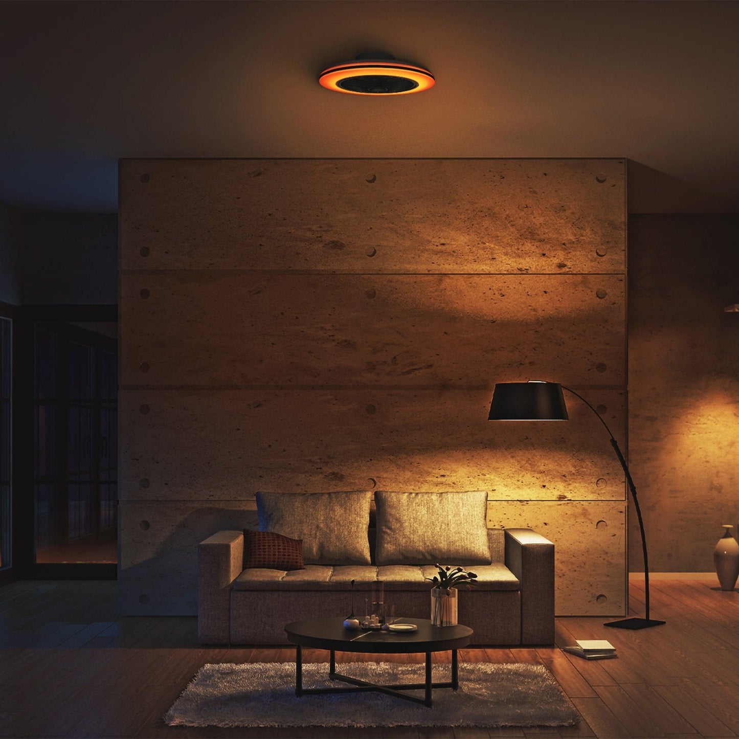 Moderno 3D plafondventilator met verlichting 50cm – Dimmen en lichtkleur instellen via afstandsbediening – Met zomer- en winterstand en timerfunctie