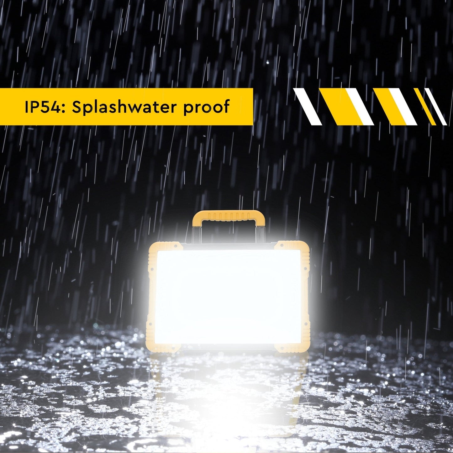 LED's Light 18V Hybride LED Bouwlamp 5500lm - Incl Adapters - Bedraad en draadloos te gebruiken – IP54 – Rough Service Tested – 47W