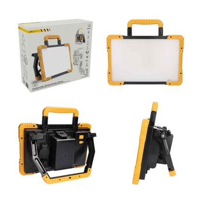 LED's Light 18V Hybride LED Bouwlamp 5500lm - Incl Adapters - Bedraad en draadloos te gebruiken – IP54 – Rough Service Tested – 47W