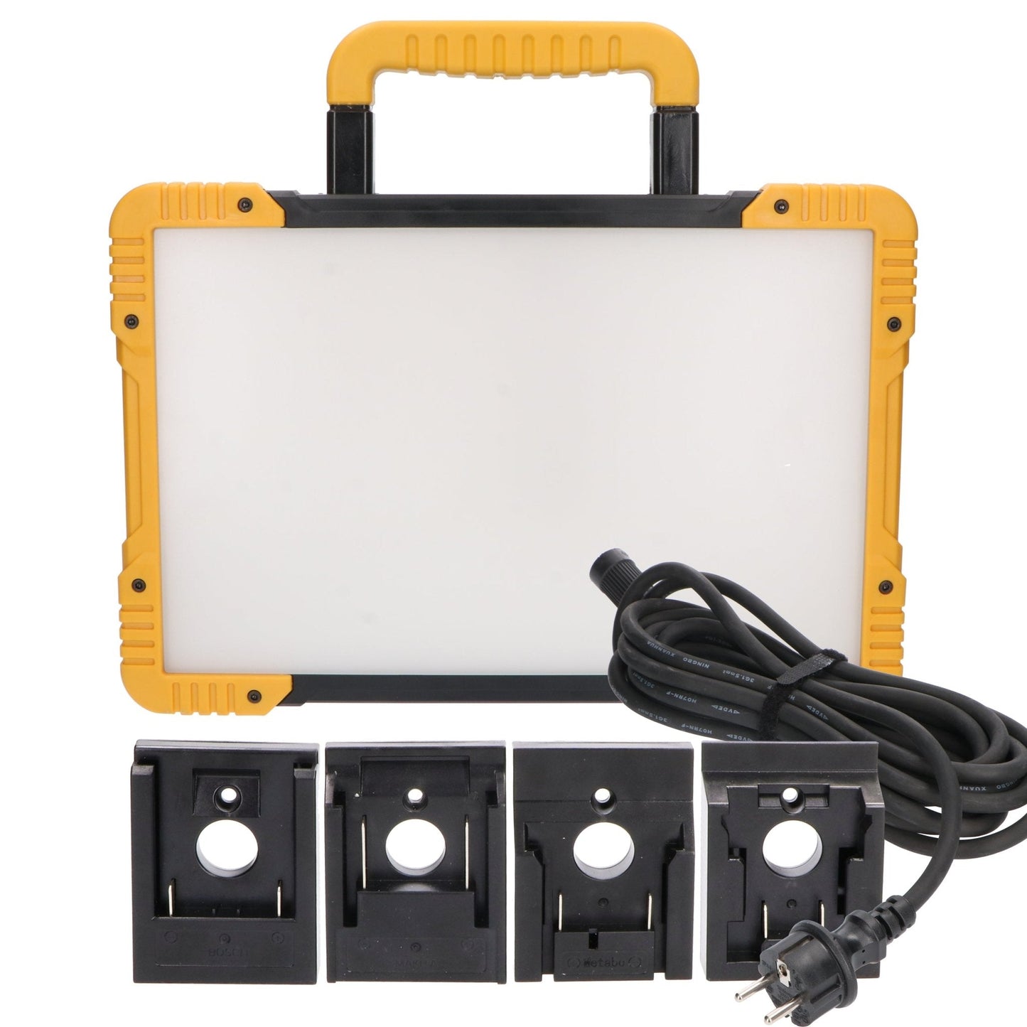 LED's Light 18V Hybride LED Bouwlamp 5500lm - Incl Adapters - Bedraad en draadloos te gebruiken – IP54 – Rough Service Tested – 47W