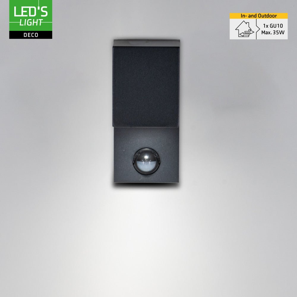 NØRD Down Sensor - Aluminium - 1xGU10 - Zwart - IP44