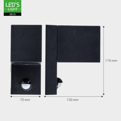 NØRD Down Sensor - Aluminium - 1xGU10 - Zwart - IP44