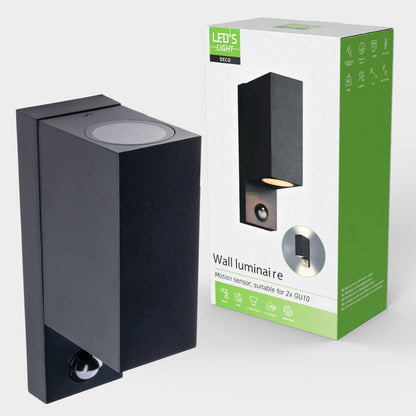 NØRD Up&Down Sensor - Aluminum - Wandarmatuur - 2xGU10 - Zwart