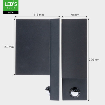 NØRD Up&Down Sensor - Aluminum - Wandarmatuur - 2xGU10 - Zwart