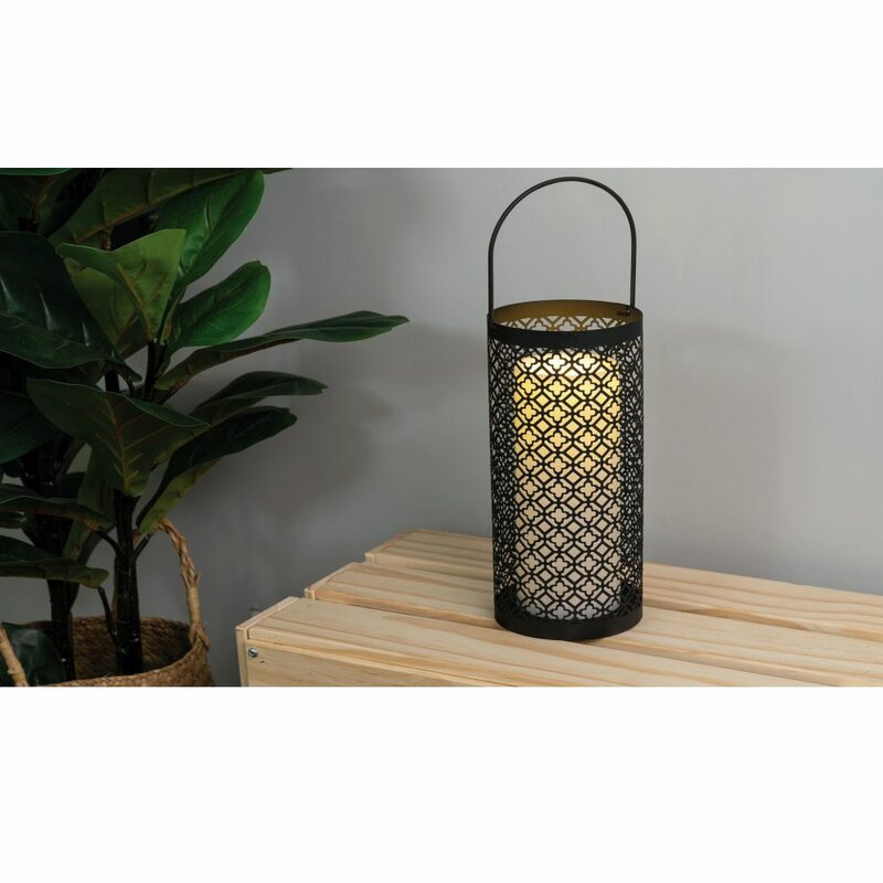 Oosterse LED tafellamp lantaarn voor binnen en buiten - Draadloos op batterijen - Zwart