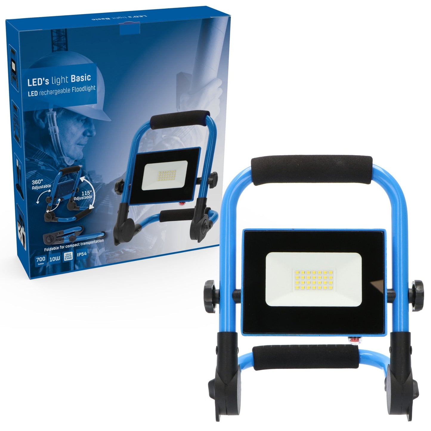 LED's Light Basic Werklamp 700 - Oplaadbaar met accu - Compact en opvouwbaar – IP54