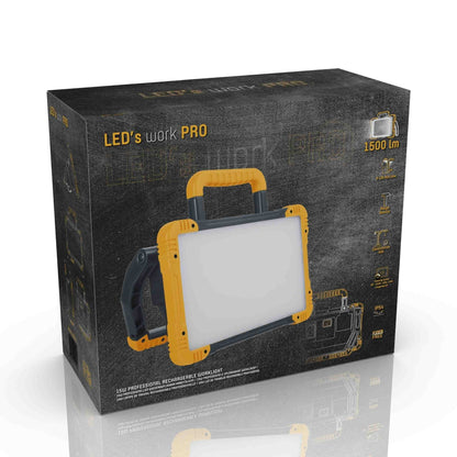 Comnox - LED's Work - Oplaadbare LED Bouwlamp 1500 - Draadloos werken met krachtig licht